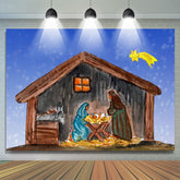 Lofaris Nativity Manger Scene Star Photo Christmas Backdrop